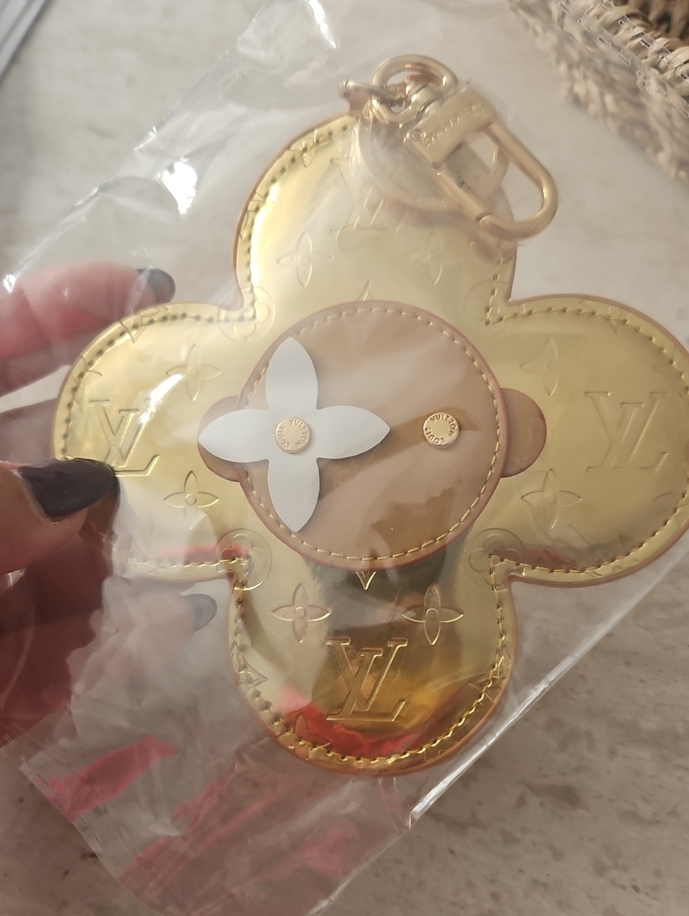 Gold Monogram Flower Key Holder